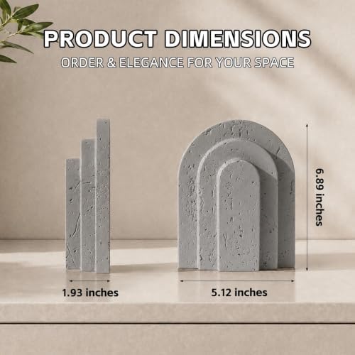 Decorative Bookends for Shelves, Heavy Duty Resin Book Stoppers for Books - Image 2