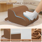 Foot Rest for Under Desk at Work,2-Tier Footrest with Handle Brown - Image 2