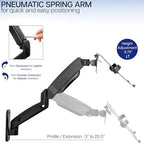 VIVO Height Adjustable Pneumatic Extended Arm Laptop Wall Mount, Full Motion Articulating Notebook Tray, Fits 10 to 15.6 inch Screen, Black, MOUNT-V001GL - Image 3