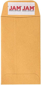 JAM PAPER #3 Coin Business Commercial Envelopes with Peel and Seal Closure - 2 1/2 x 4 1/4 - Brown Kraft Manila - Bulk 500/Carton - Image 2