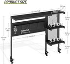 Clamp On Desk Shelf, Metal & Wooden Desktop Bookshelf & Heavy Duty Desktop Organizer, Desk Accessories,38.3" W x 33" H (Black) 999BKSSJ197 - Image 2