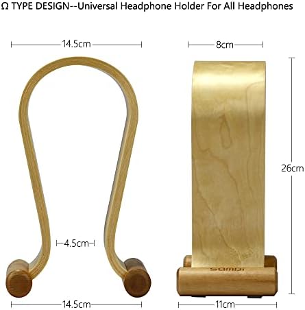SAMDI Leather Headphone Stand Headset Stand Headphone Holder Universal Gaming Headset Holder - Birch - Image 4