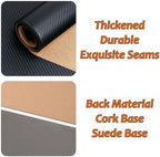 Leather Desk Pad, Office Desk Mat Waterproof Black, Smooth Mouse Writing Surface, Maximum Protection Dual-Sided Pu Leather Blotter for Game/Home(Suede,80x40cm) - Image 2