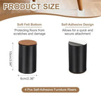 uxcell 4Pcs Self-Adhesive Furniture Risers, 2.36"x3.94" Round Heavy Duty Bed Lift Supports, Carbon Steel Table Sofa Risers with Felt Pads for Chair, Table, Sofa Legs, Leveling, Black - Image 2