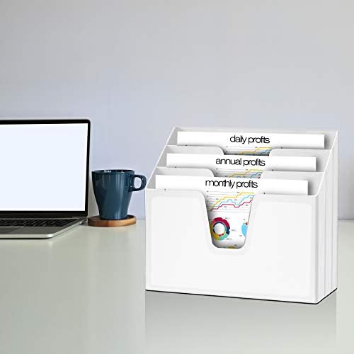 Acrimet Horizontal Triple File Folder Organizer Sorter, Letter Size, White - Image 2