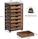 Tribesigns 7-Drawer File Cabinet, Wood Mobile Storage Drawer, Rustic Brown - Image 2
