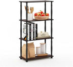 Furinno Turn-N-Tube 4-Tier Multipurpose Shelf Display Rack, Classic Tubes, Dark Cherry/Black - Image 5