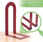 Sanwarm Bookends, 12 Pack, Metal, for Home Office Desk Shelves Red Modern - Image 3