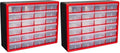 Akro-Mils 24-Drawer Plastic Drawer Storage Cabinet for Garage Organization, Bead Organizer, Building Bricks Storage, Teacher Toolbox, Makeup Organizer, 20-Inch W x 6-Inch D x 16-Inch H, 10124 Red by Akro-Mils