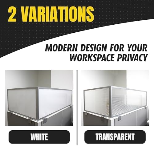 OBEX Screen & Office Panel Extender Polycarbonate Desk Privacy Panel & Divider for Office Cubicle, 12" x 66", White - Image 4
