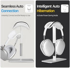 Headphone Stand for AirPods Max 2 & 1 Auto Sleep Mode, Silver - Image 3