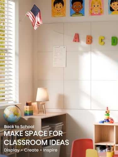 Bumusty 48"x 36" Large Felt Bulletin Board Tiles, Milky White - Image 5