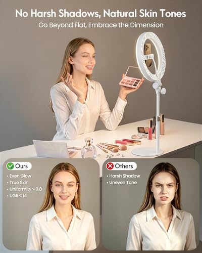 Desk Ring Light with Stand for Computer, Zoom Lighting for Computer - Image 3