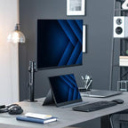 VIVO Single Monitor Arm Mount for 17 to 32 inch Screens - Tension Height Adjustment, Full Articulating Tilt, Swivel, Heavy Duty VESA Stand with Desk C-clamp and Grommet Option STAND-V001K - Image 6