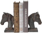 Braxio Horse Bookends Vintage Decor - Set of 2 Antique Rust Finished Horse Head Book Ends for Shelves Desk Office Decor Gifts 5.3 x 3.7 x 7 Inches by BRAXIO