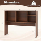 Tangkula Desktop Bookshelf, Countertop Storage Hutch with 4 Shelves for Computer Desk, Desktop 2-Tier Display Rack, Multipurpose Wood Desk Hutch Storage Organizer for Dorm Office Home (Walnut) - Image 3