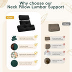 2 Piece Neck Pillow and Lumbar Support Back Cushion Set for Recliner, Black - Image 5