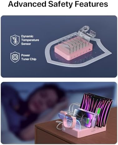 SooPii Premium 6-Port USB Charging Station Organizer for Multiple Devices - Image 4