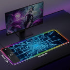 Wireless Charging RGB Gaming Mouse Pad, 31.5 x 11.8 Inch Extended Mouse Mat with Cyber Tunnel Design, LED Desk Pad with 7 Lighting Modes, Non-Slip Base for Gaming & Office - Image 2