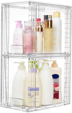 Vtopmart 2 Pack Clear Stackable Storage Drawers,9.7" High Plastic Organizers Bins for Skincare, Bathroom Supplies,Ideal for Cabinet,Undersink,Vanity,Kitchen,Pantry Organization - Image 4
