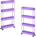 SPACELEAD 2-piece Set Slim Storage Cart 3 Tier,Bathroom Organizer Rolling Utility,Mobile Shelving Unit Slide Out for Office, Kitchen, Laundry Room & Narrow Places by Home