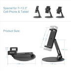 Rotating Tablet Stand,360°Rotatable Retail Kiosk Holder,Aluminum Commercial POS Display Stand for Microsoft Surface,iPad 10,Galaxy Tabs-7''-13''Tablets for Business,Office,Reception Kitchen,Home-Black - Image 2