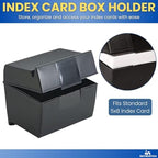 1InTheOffice Index Card Box & Holder 5x8, 400 Capacity & Guide Set A-Z, 1/5 Tab - Image 2