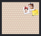 PinPix 20x17 inch Cork Bulletin Board. This Decorative Framed Pin Board Comes with Diamond Pattern in Light Pink and Cream Design and Satin Black. Ideal for Home, Office Decor or School (PinPix-294) by PinPixBulletinBoards