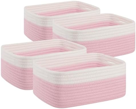 OIAHOMY 4 PACK 7L Storage Baskets for Organizing Storage Bins Pink by MasterofSpaceOptimization