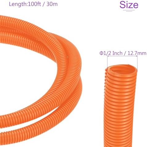 DMiotech 100ft Wire Loom Split Tubing 1/2 Inch(12.7mm) ID Orange - Image 3