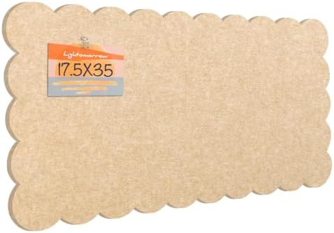 Scalloped Bulletin Board 35x17.5 inches, Decorative Felt Pin Board for Wall by Lightomorrow