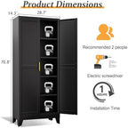 Black Pantry Storage Cabinet, 71" Metal Kitchen Pantry Storage - Image 2