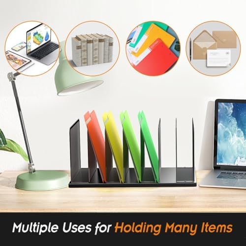 Kuntine.B 7-Section Upright Desk File Organizer Black 1 Pack - Image 5