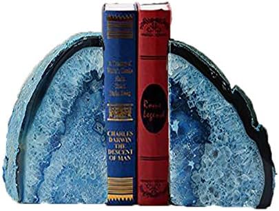 JIC Gem Blue Agate Geode Bookends Heavy Duty Hippo bookends 1 Pair 3-4Lbs by JICGem%C2%AE