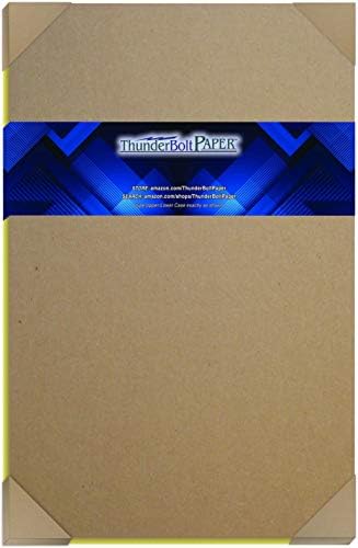 100 Sheets Chipboard 24pt (Point) 11 X 17 Inches Light Weight Tabloid Size .024 Caliper Thickness Cardboard Craft Packaging Brown Kraft Paper Board by ThunderBoltPaper