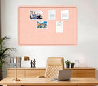 Large Cork Bulletin Board 48" x 36", Felt Pin Board, Pink - Image 2