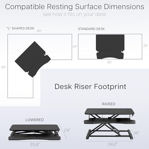 VIVO Dark Walnut 26 in Standing Desk Converter, DESK-V026KA - Image 6