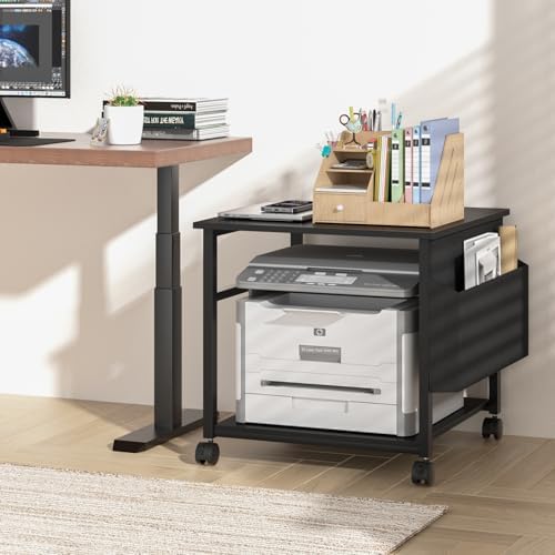 Lerliuo Black Large Printer Stand with Storage - Image 7
