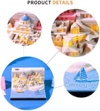 2027 3D Paper Carving Desk Calendar With LED Light (Santorini) - Image 5