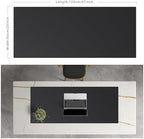 Cacoy 48"x20" Leather Desk Pad Blotter, Waterproof Desk Mat Protector,Black - Image 2