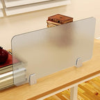 4 Pcs Desk Divider Privacy Panel 23.6 x 15.8 Inch Counter Desk Acrylic Panel Holder Free Standing Privacy Shield Work Station Desk Divider Partition for Offices Schools Call Centers (Frosting) by GOOFCXO