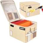 TOMKID 5200°F Fireproof Document Box, Fire Important Document Organizer with Lock, Upgraded Heat Insulated Filing Storage Cabinet Office Organization (5200°F Fireproof Box, Off-white) by Aobteeny