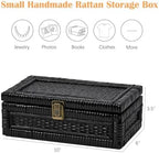 Rattan Box with Lid Decorative Natural Handmade Boho Baskets - Image 4