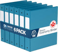 Premium Economy 3-Ring Binder, Spine Label, 1.5" Round Rings, Turquoise 6Pk by DAVISGROUP