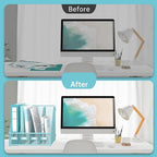 4-Compartment Magazine File Holder and File Organizer for Desk, Blue - Image 5