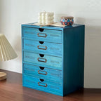 5 Pcs Desktop Storage Organizers,15 Drawers Cabinet for Tabletop,Wooden Stackable Organizer,Blue - Image 7