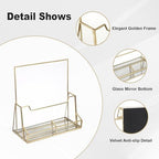BTSKY Golden Glass Brochure Holder 8.5 x 11 Inches Trifold Flyer Holder - Image 4