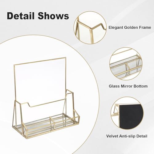 BTSKY Golden Glass Brochure Holder 8.5 x 11 Inches Trifold Flyer Holder - Image 4