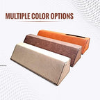 Inc Custom Designed Laser Engraved Leatherette Office Desk Name Plate on Wood Wedge 10.5" - Rawhide with Business Card Holder - Image 3