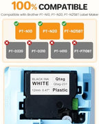 10-Pack Compatible with Brother Btag 231 Btag231 12mm 0.47 Btag Label Tape - Image 2